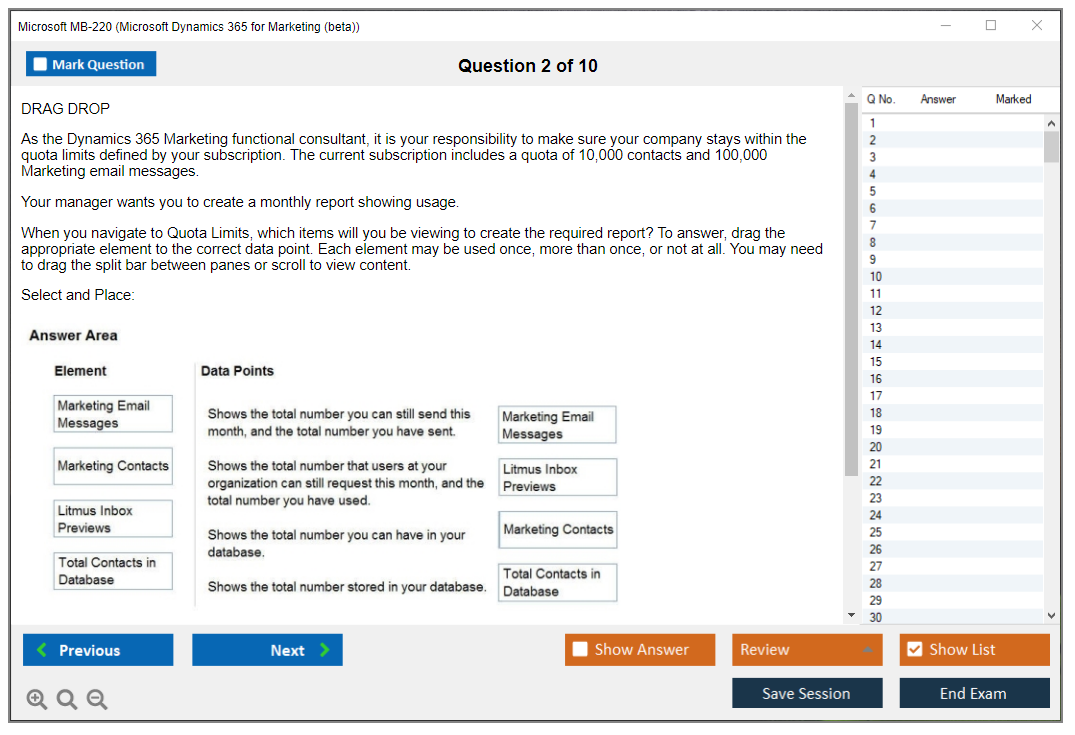 New MB-220 Test Online