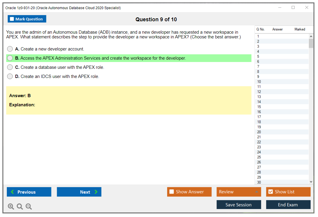 Brain 1z0-931-22 Exam