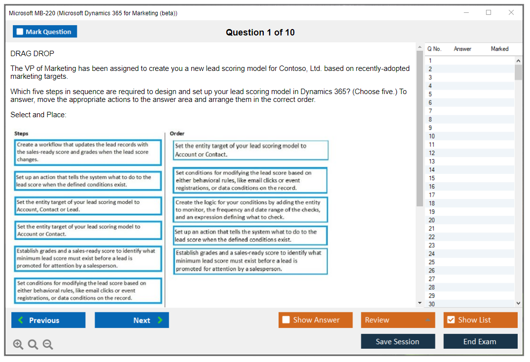 MB-220 Valid Dumps Questions