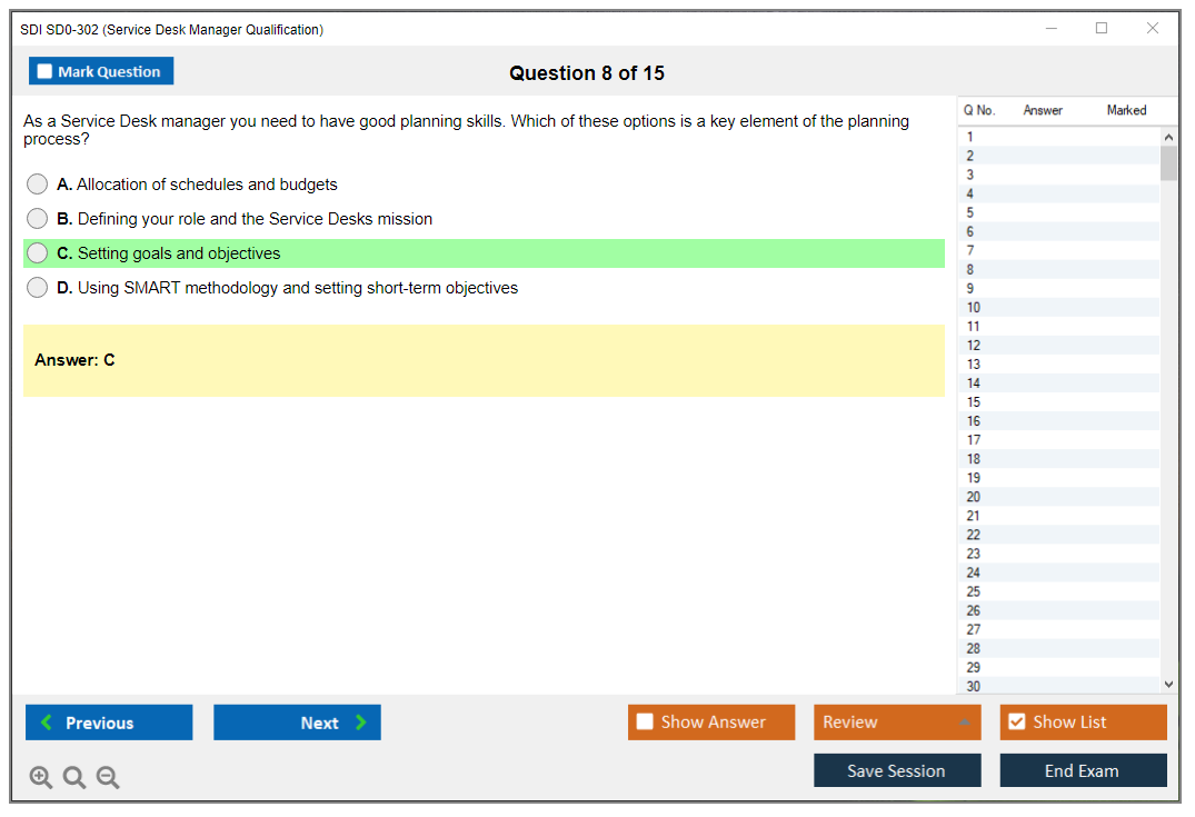 SDI Service Desk Manager Certification Study Practice Exam Dumps 2023